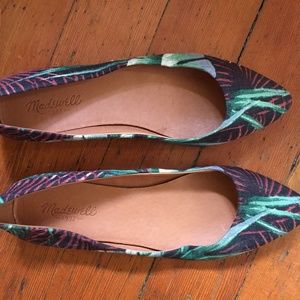 Madewell Tropical Print Canvas Pointy Toed Flat